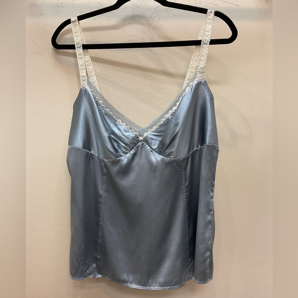 Elie Tahari Satin Lace Trim Cami